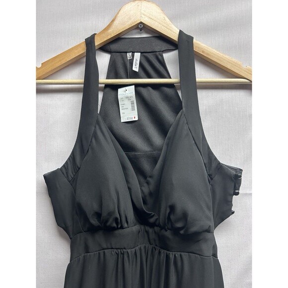 Studio Y Women’s 7/8 Maurice’s Black Halter Sheer Slip Dress Open Back NWT *flaw - Picture 3 of 9